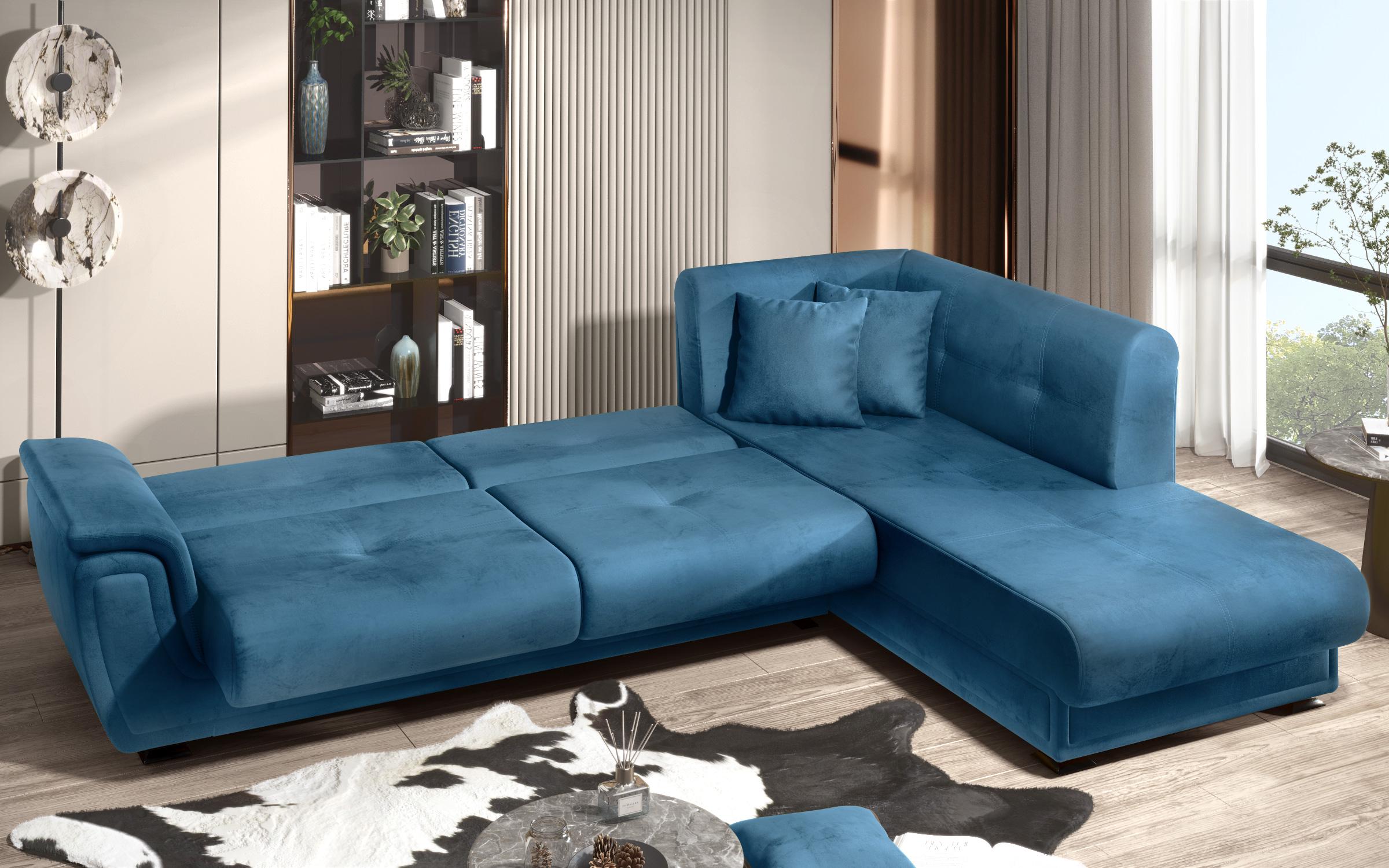 Γωνιακός καναπές Princes ΙΙ, μπλε  5